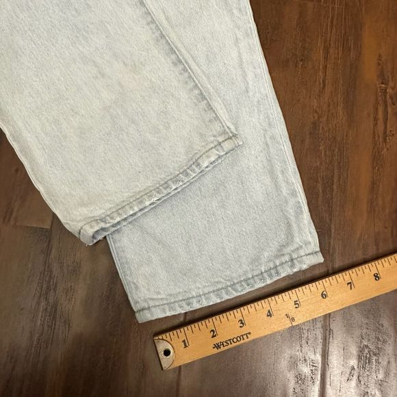 MADEWELL Mid-Rise The Perfect Vintage Straight Jeans Destroyed Blue - Picture 13 of 13